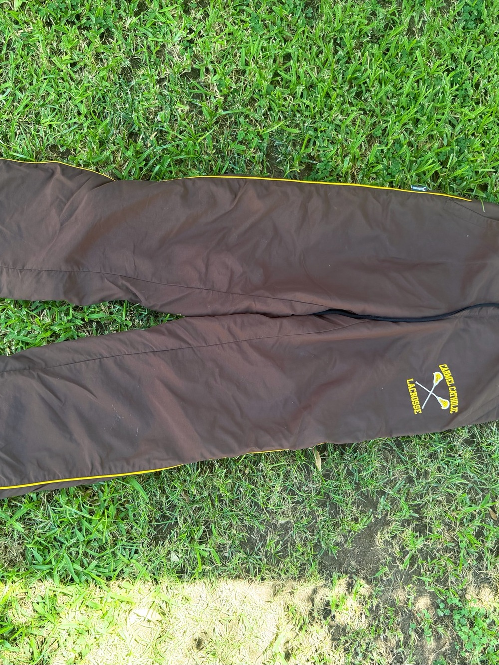LaCrosse Brown Joggers with Yellow Piping and Logo